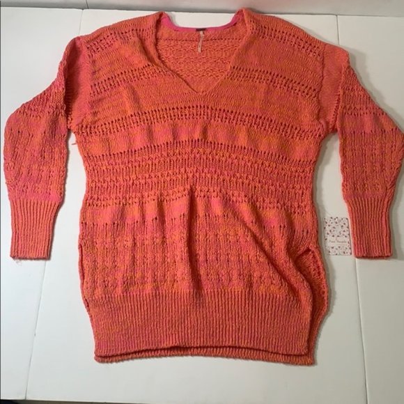 NWT Free People Hot Tropics V Neck Sweater - Picture 7 of 14